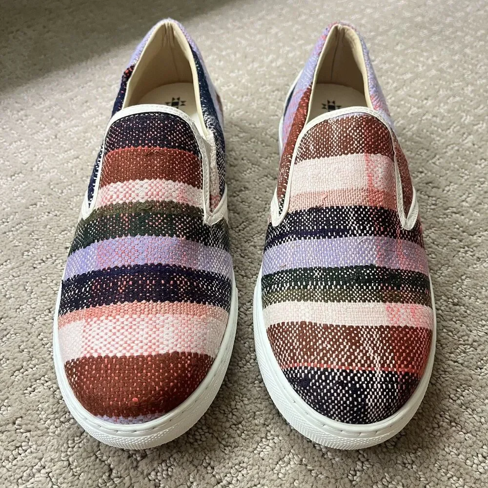 Farewell Frances PURPLE AND PINK BERBER SNEAKERS Wom Sz 10 Slip-on Eco-Friendly